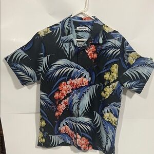 Tommy Bahama Men's Tropical Floral Shirt - Black and Blue